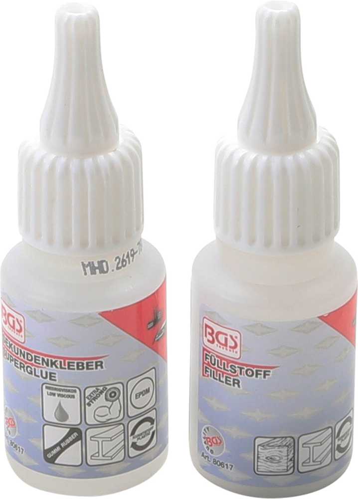 Bgs Technic Klijų komplektas | 2 komponentų klijai | 20 g pramoniniai klijai / 20 g granuliatas (80617)