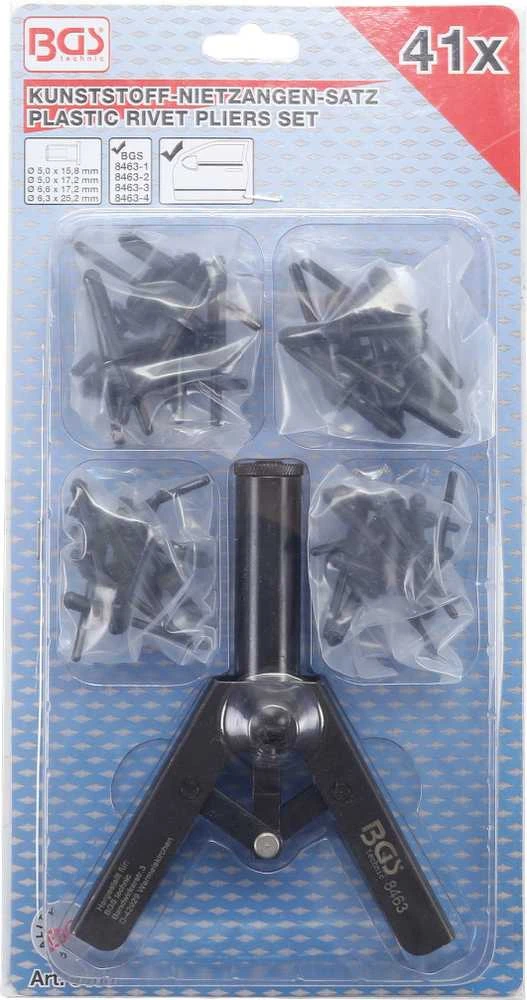 Bgs Technic Kniediklis plastikinėms kniedėms su rinkiniu (8463)