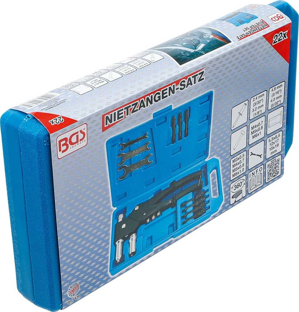 Bgs Technic Kniediklis srieginėms ir standartinėms kniedėms | daug padėčių (438)