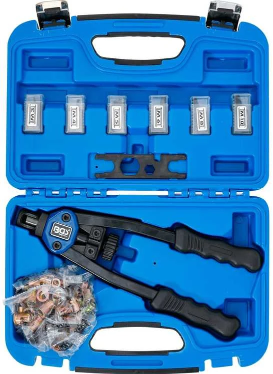Bgs Technic Kniediklis srieginėms kniedėms PRO | M3–M10 rinkinys | 68 vnt. (408)