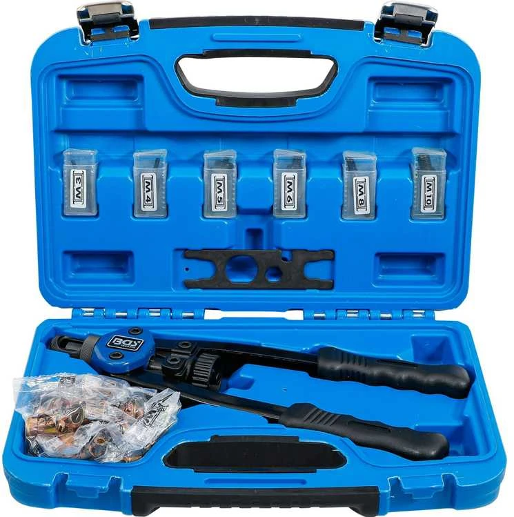Bgs Technic Kniediklis srieginėms kniedėms PRO | M3–M10 rinkinys | 68 vnt. (408)