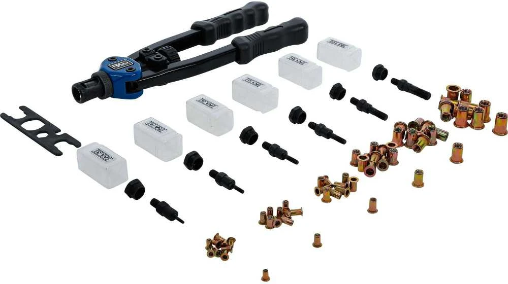 Bgs Technic Kniediklis srieginėms kniedėms PRO | M3–M10 rinkinys | 68 vnt. (408)