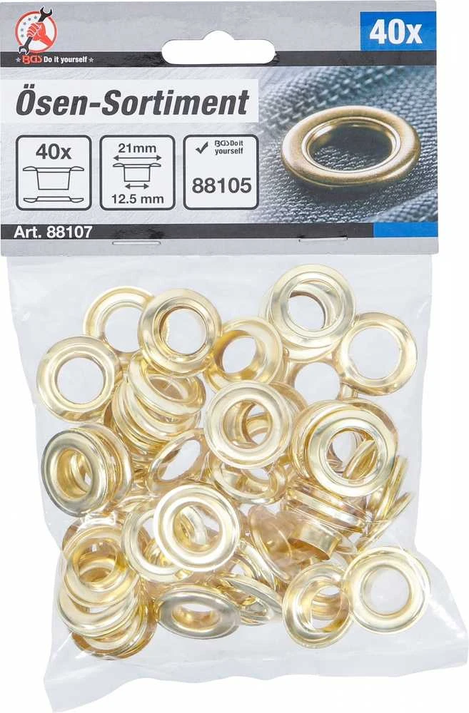 Bgs Technic Kniedžių asortimentas įvorėms | 12,5 x 21 mm | 40 vnt (88107)