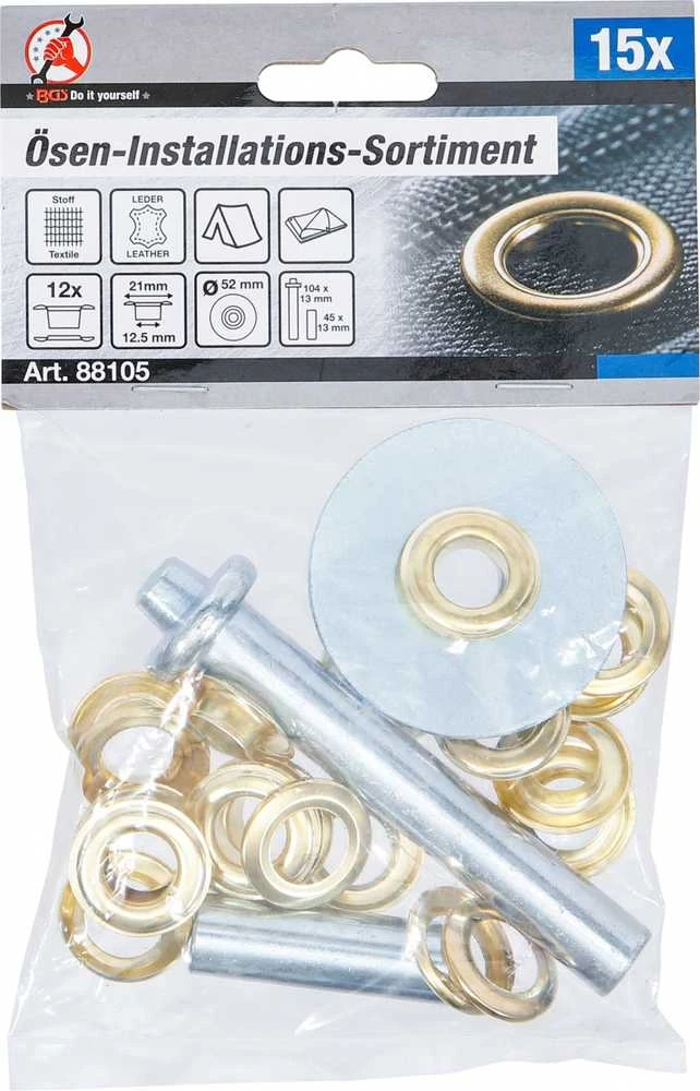 Bgs Technic Kniedžių asortimentas su priekalu | 15 vnt (88105)