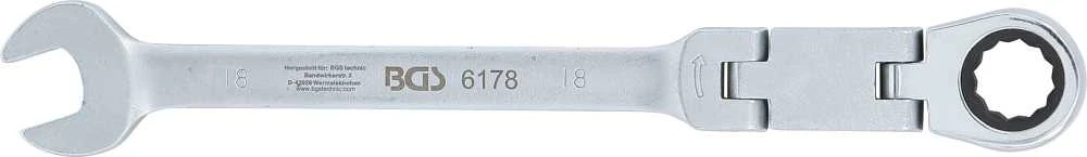 Bgs Technic Kombinuotas raktas su terkšle | dvigubas šarnyras | 18 mm (6178)