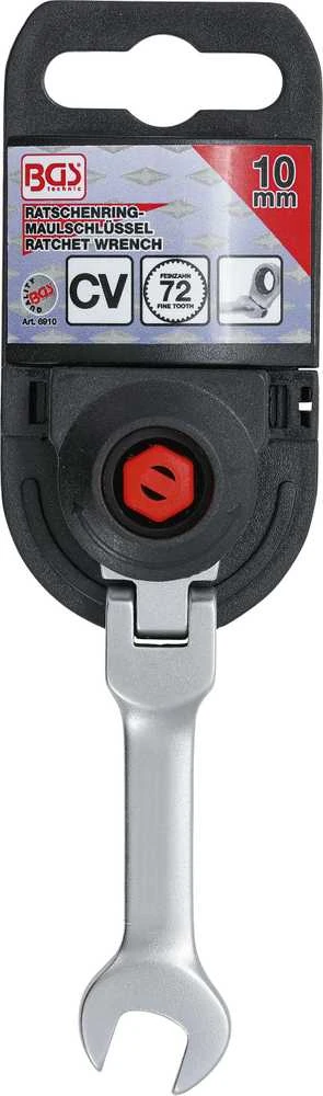 Bgs Technic Kombinuotas raktas su terkšle | trumpas | šarnyrinis | 10 mm (6910)