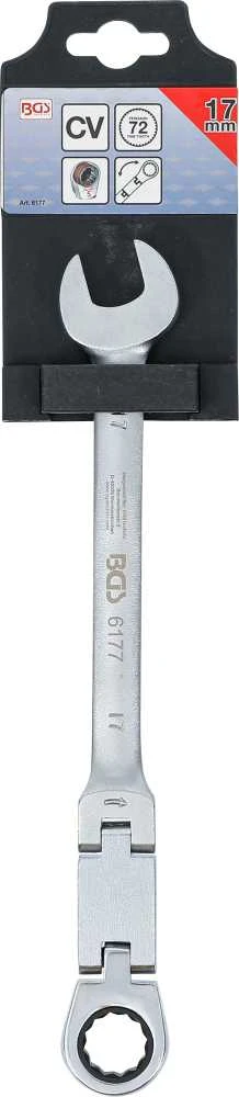 Bgs Technic Kombinuotas raktas su terkšle | dvigubas šarnyras | 17 mm (6177)