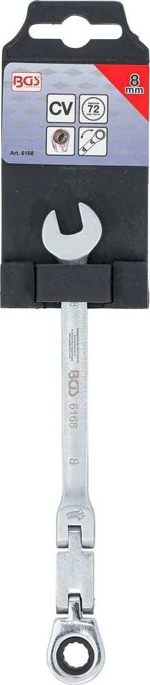 Bgs Technic Kombinuotas raktas su terkšle | dvigubas šarnyras | 8 mm (6168)
