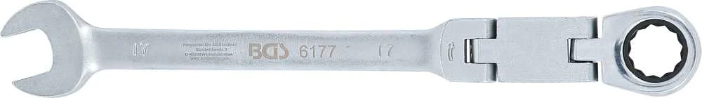 Bgs Technic Kombinuotas raktas su terkšle | dvigubas šarnyras | 17 mm (6177)