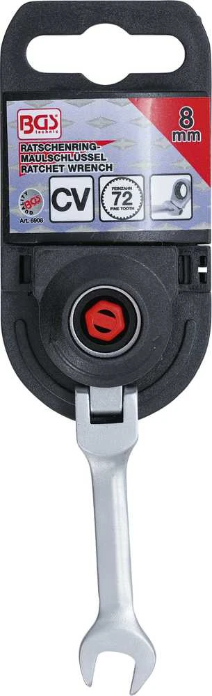 Bgs Technic Kombinuotas raktas su terkšle | trumpas | šarnyrinis | 8 mm (6908)