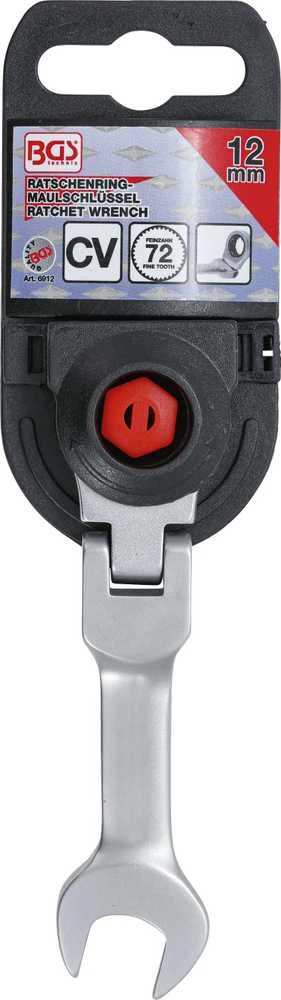 Bgs Technic Kombinuotas raktas su terkšle | trumpas | šarnyrinis | 12 mm (6912)