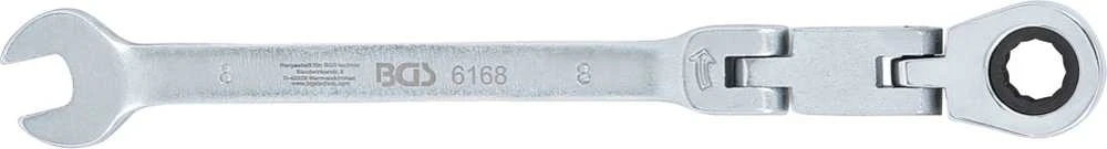 Bgs Technic Kombinuotas raktas su terkšle | dvigubas šarnyras | 8 mm (6168)