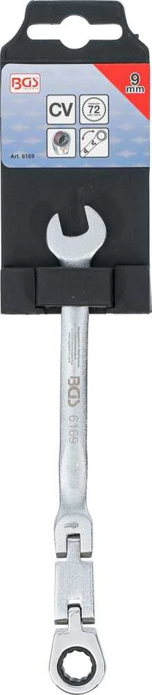 Bgs Technic Kombinuotas raktas su terkšle | dvigubas šarnyras | 9 mm (6169)