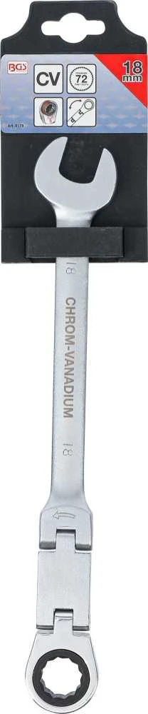 Bgs Technic Kombinuotas raktas su terkšle | dvigubas šarnyras | 18 mm (6178)