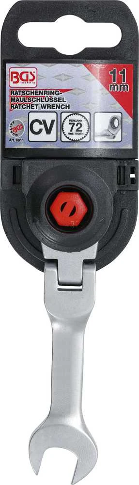Bgs Technic Kombinuotas raktas su terkšle | trumpas | šarnyrinis | 11 mm (6911)