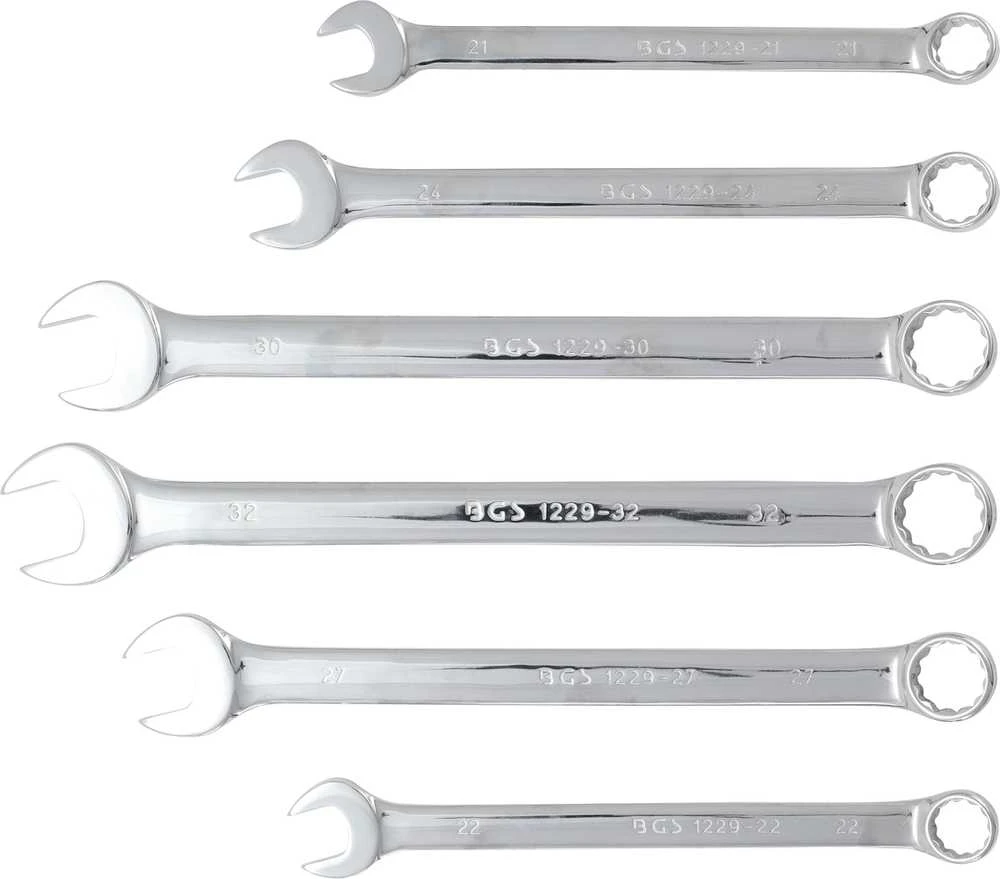 Bgs Technic Kombinuotų pailgintų raktų komplektas | XXL | 21 - 32 mm | 6 vnt. (1229)