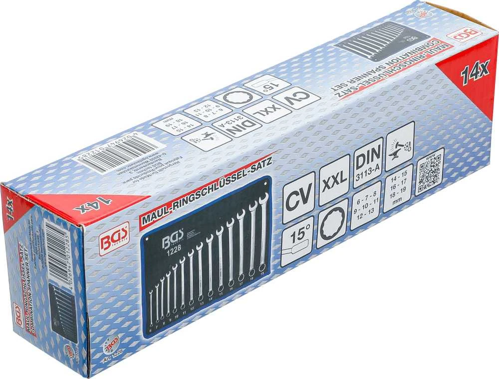 Bgs Technic Kombinuotų pailgintų raktų komplektas | 6 - 19 mm | 14 vnt. (1228)