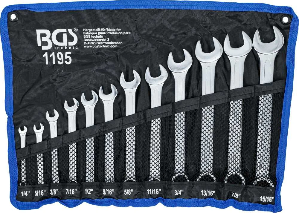 Bgs Technic Kombinuotų raktų rinkinys | Coliniai dydžiai | 1/4 "- 15/16" | 12 vnt. (1195)