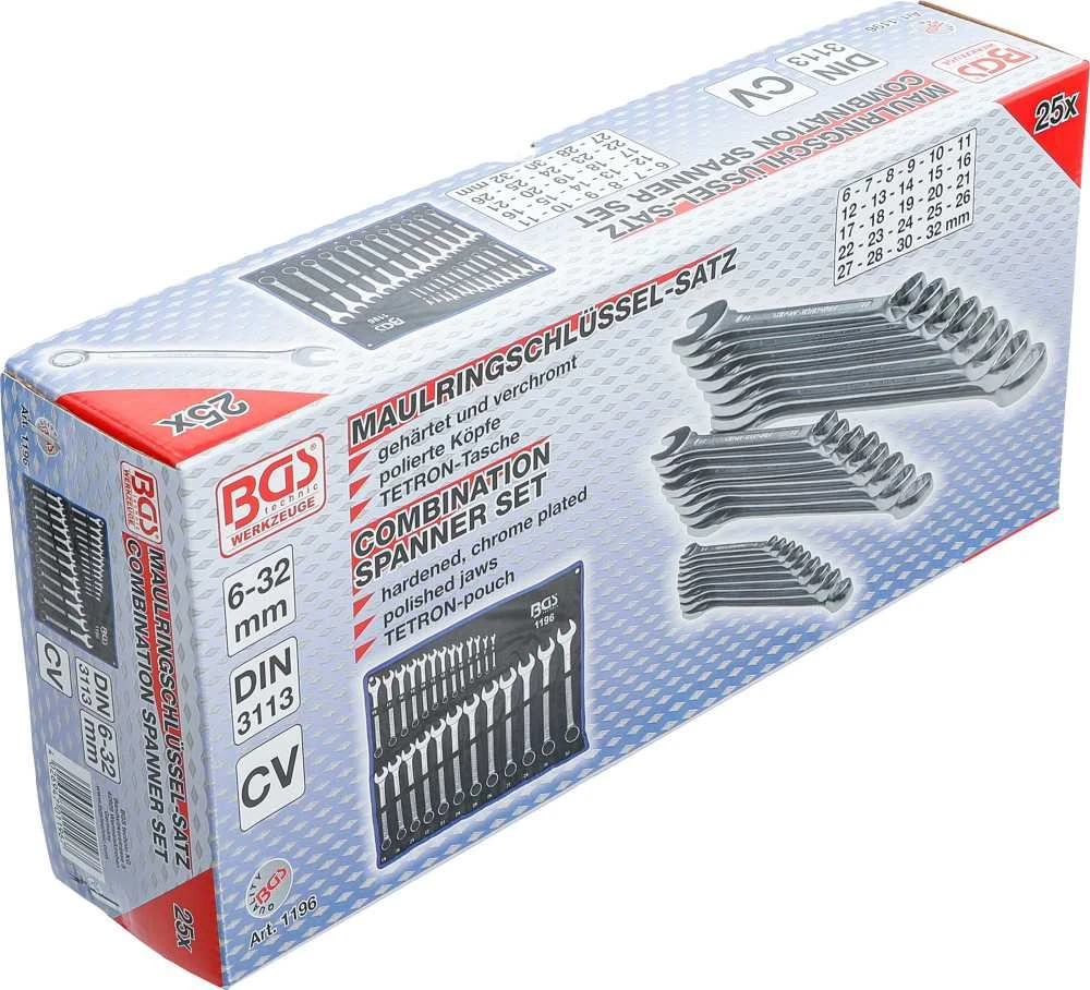 Bgs Technic Kombinuotų raktų rinkinys | 6 - 32 mm | 25 vnt. (1196)