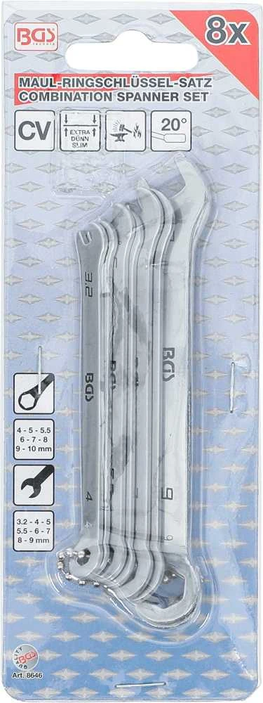Bgs Technic Kombinuotų raktų rinkinys | Maži numeriai | 4 - 10 mm | 8 vnt (8646)