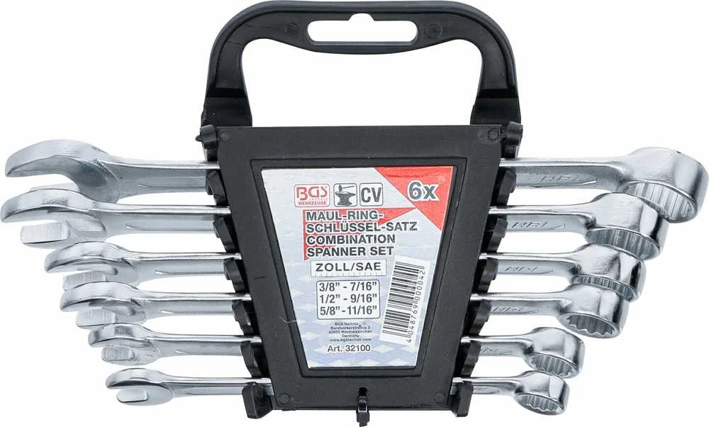 Bgs Technic Kombinuotų raktų rinkinys | Coliniai dydžiai | 3/8 "- 11/16" | 6 vnt. (32100)