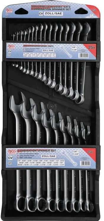 Bgs Technic Kombinuotų raktų rinkinys | Coliniai dydžiai | 1/4 "- 1.1/4" | 25 vnt. (30101)