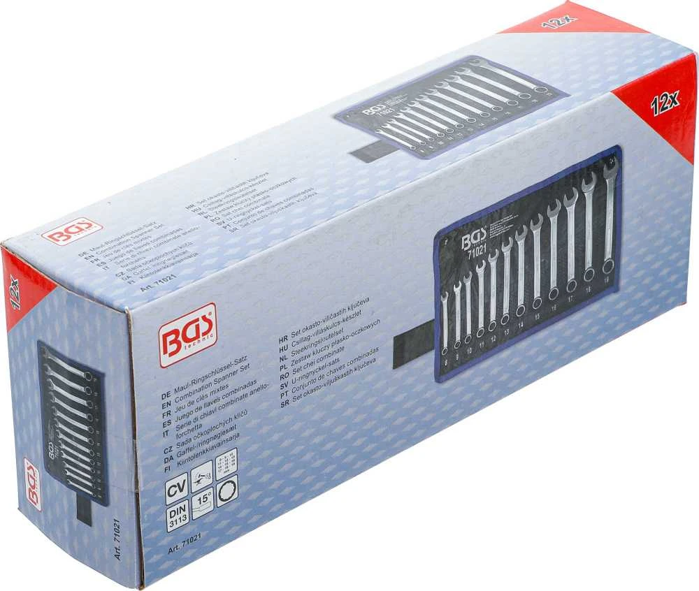 Bgs Technic Kombinuotų raktų rinkinys | 8 - 19 mm | 12 vnt. (71021)