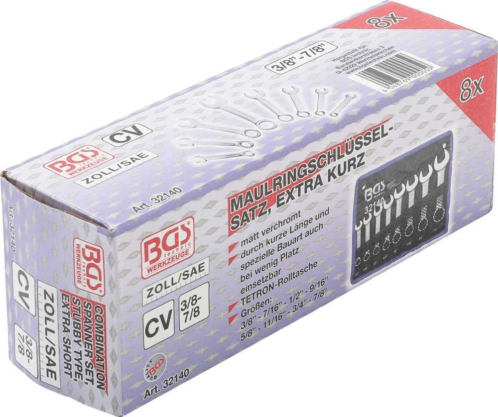 Bgs Technic Colinių raktų patrumpintų komplektas 8 vnt. (32140)