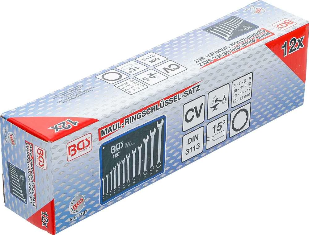Bgs Technic Kombinuotų raktų rinkinys | 6 - 22 mm | 12 vnt. (1197)