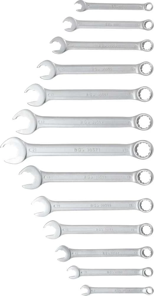 Bgs Technic Kombinuotų raktų rinkinys | atviras galas su terkšlės funkcija | 8 - 21 mm | 13 vnt. (8914)