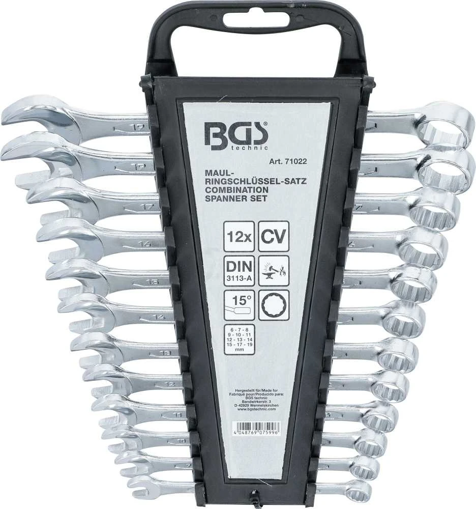 Bgs Technic Kombinuotų raktų rinkinys | 8–19 mm | 12 vnt. (71022)