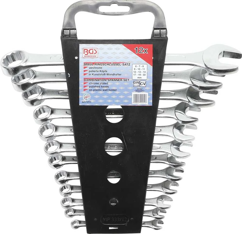 Bgs Technic Kombinuotų raktų rinkinys (DIN 3113) | 6 - 22 mm | 12 vnt. (1211)