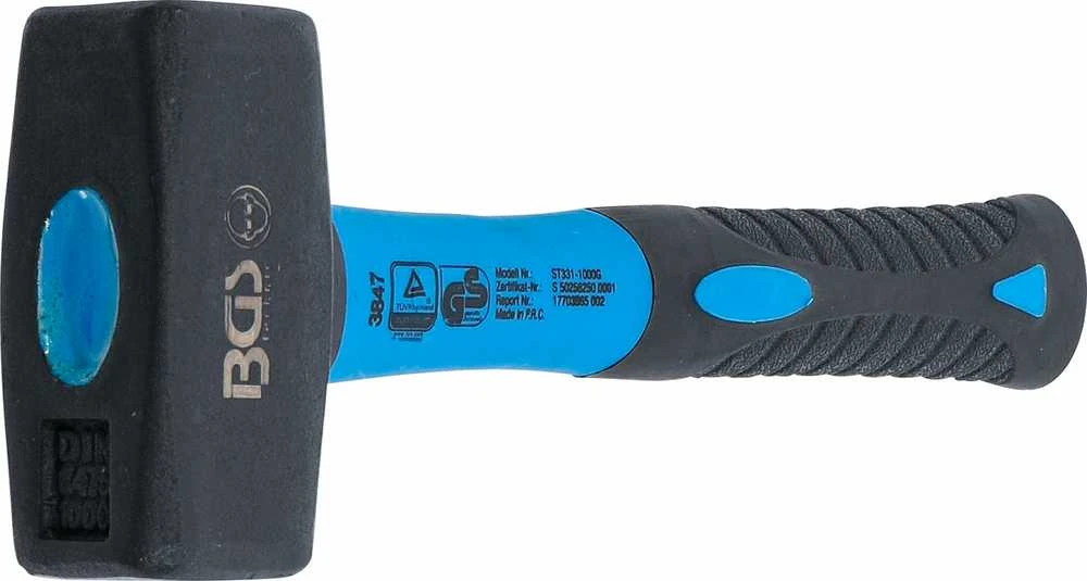 Bgs Technic Kūjis su stiklo pluošto rankena – kaladėliams/kaltiems, DIN 6475 – 1000 g (3847)