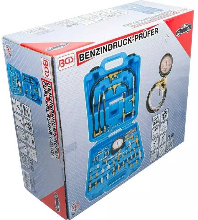 Bgs Technic Kuro slėgio matuoklis | 0–8 bar | su adapteriais (8026)