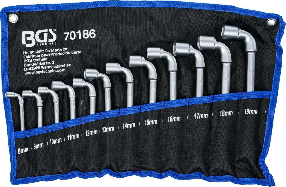 Bgs Technic L tipo galvučių veržliarakčių rinkinys | 8 - 19 mm | 12 vnt. (70186)