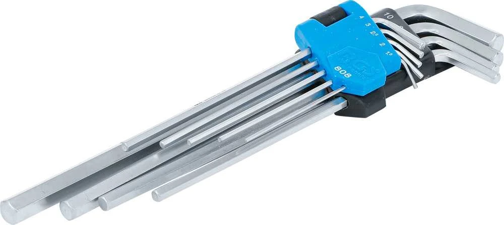 Bgs Technic L tipo raktų rinkinys | ilgas tipas | hex šešiakampis 1,5 - 10 mm | 9 vnt. (808)