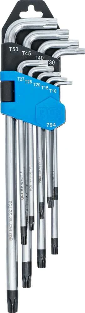 Bgs Technic L tipo raktų rinkinys | ilgas tipas | T-Star (Torx) / T-Star su skylutėm (Torx) T10 - T50 | 9 vnt. (794)