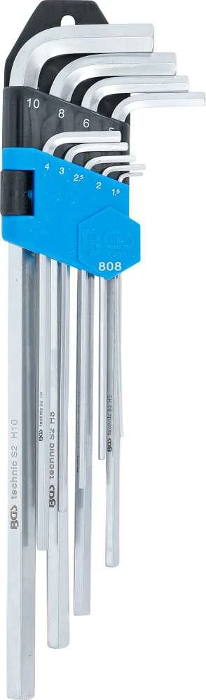 Bgs Technic L tipo raktų rinkinys | ilgas tipas | hex šešiakampis 1,5 - 10 mm | 9 vnt. (808)