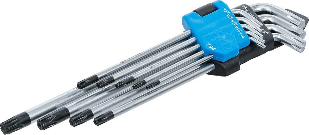 Bgs Technic L tipo raktų rinkinys | ilgas tipas | T-Star (Torx) / T-Star su skylutėm (Torx) T10 - T50 | 9 vnt. (794)