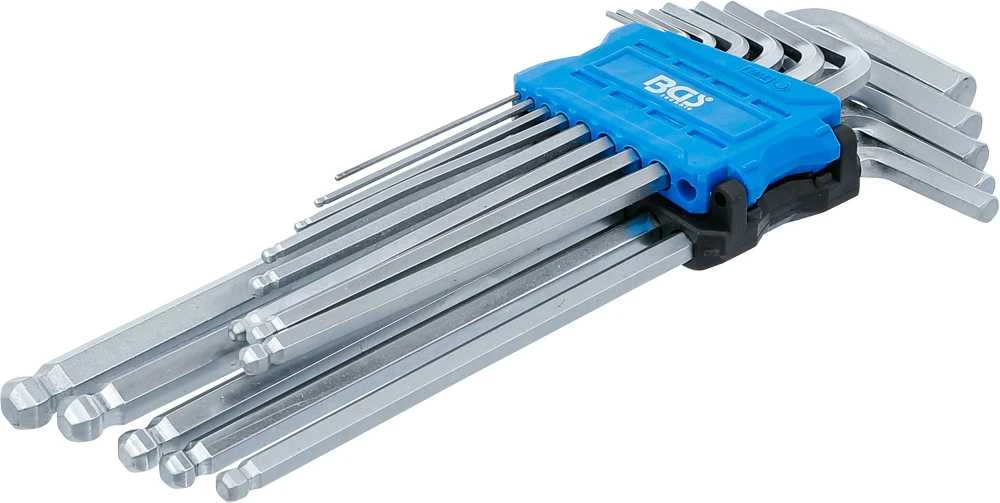 Bgs Technic L tipo raktų rinkinys | ilgas tipas | hex šešiakampis / hex šešiakampis su šarnyru | 1,5 - 10 mm | 13 vnt. (9799)