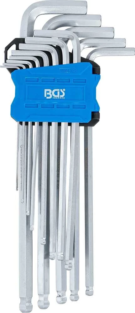 Bgs Technic L tipo raktų rinkinys | ilgas tipas | hex šešiakampis / hex šešiakampis su šarnyru | 1,5 - 10 mm | 13 vnt. (9799)