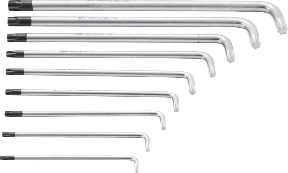Bgs Technic L tipo raktų rinkinys | ilgas tipas | T-Star (Torx) / T-Star su skylutėm (Torx) T10 - T50 | 9 vnt. (794)