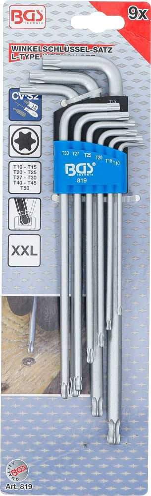 Bgs Technic L tipo raktų rinkinys | ilgi | šarnyriniai | T-Star (Torx) T10 - T50 | 9 vnt. (819)