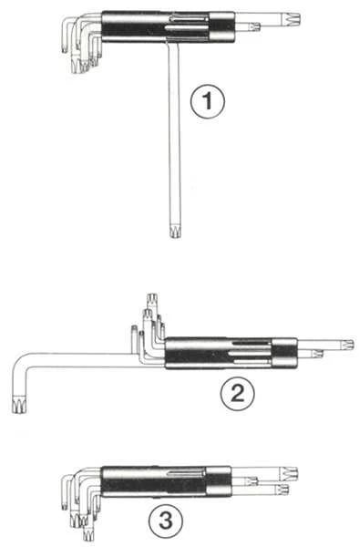 Bgs Technic L tipo raktų rinkinys | ilgi | T-Star su skylutėm (Torx) T10 - T50 | 8 vnt. (805)