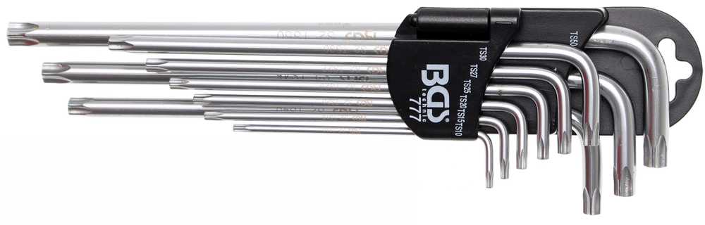 Bgs Technic L tipo raktų rinkinys | ilgiausias tipas | 5-kampiai | T-Star (Torx Plus) TS10 - TS50 | 9 vnt. (777)