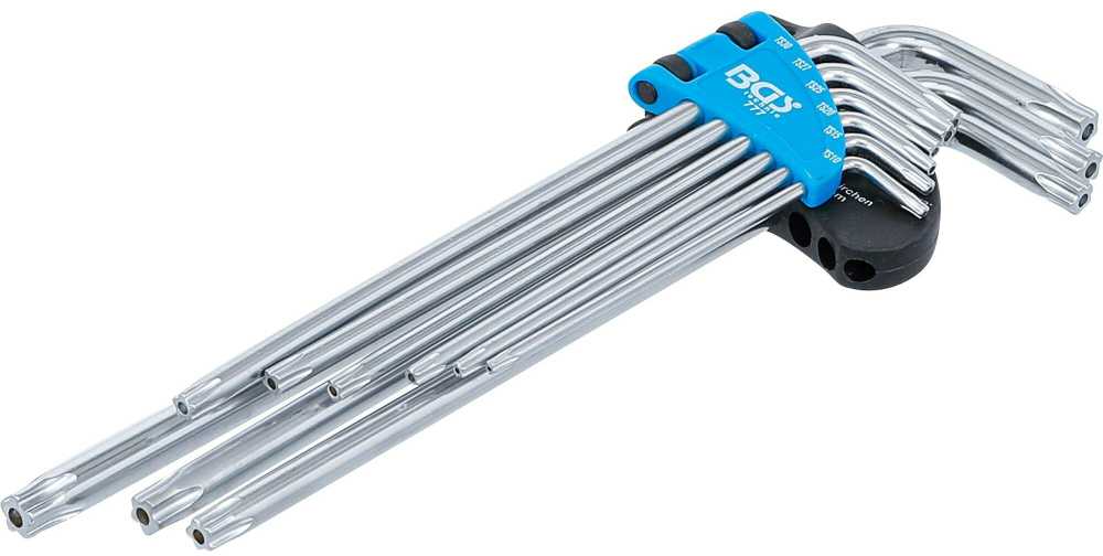 Bgs Technic L tipo raktų rinkinys | ilgiausias tipas | 5-kampiai | T-Star (Torx Plus) TS10 - TS50 | 9 vnt. (777)