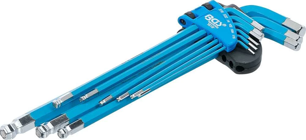 Bgs Technic L tipo raktų rinkinys | ilgiausias tipas | hex šešiakampis | Coliniai dydžiai | 9 vnt. (35101)