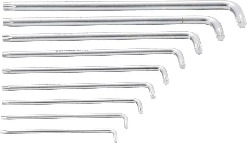 Bgs Technic L tipo raktų rinkinys | labai ilgi | T-Star (Torx) T10 - T50 | 9 vnt. (793)