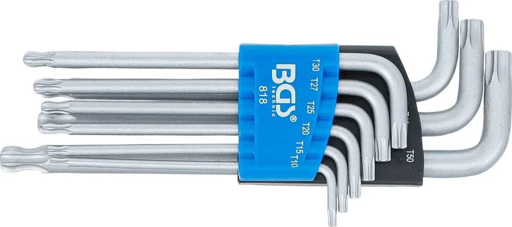 Bgs Technic L tipo raktų rinkinys | šarnyriniai | T-Star (Torx) T10 - T50 | 9 vnt. (818)