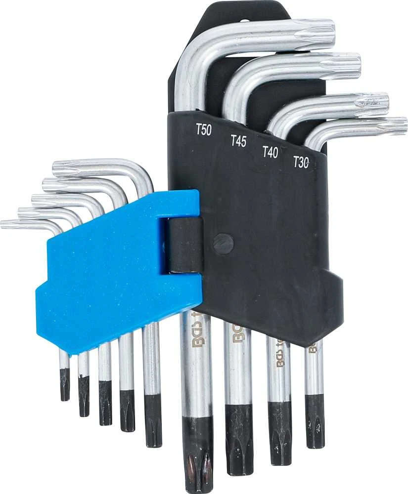 Bgs Technic L tipo raktų rinkinys | trumpi | T-Star su skylutėm (Torx) T10 - T50 | 9 vnt. (809)